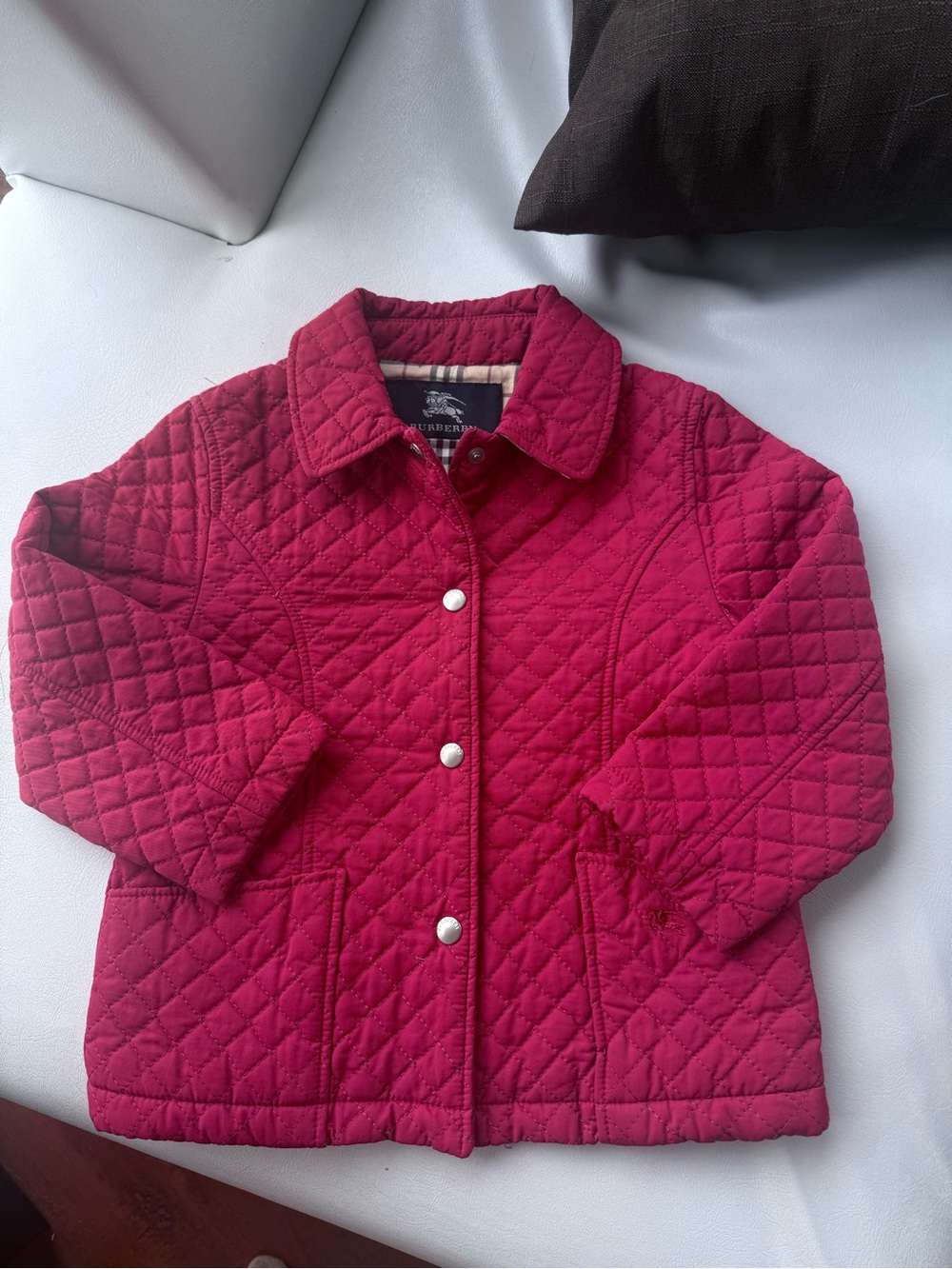 Burberry vest jacket 4T lightly fleeced red